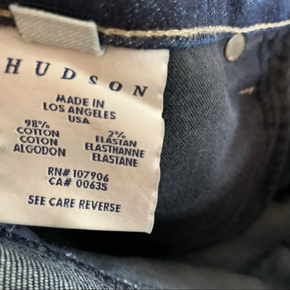 HUDSON Cropped Cuffed Jeans Union Jack Hudson Label Blue Women’s Size 30